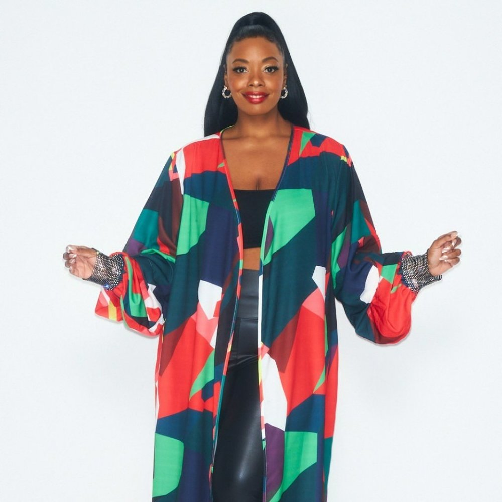 "Bold Statement" Cardigan - Rhinestone details on cuff